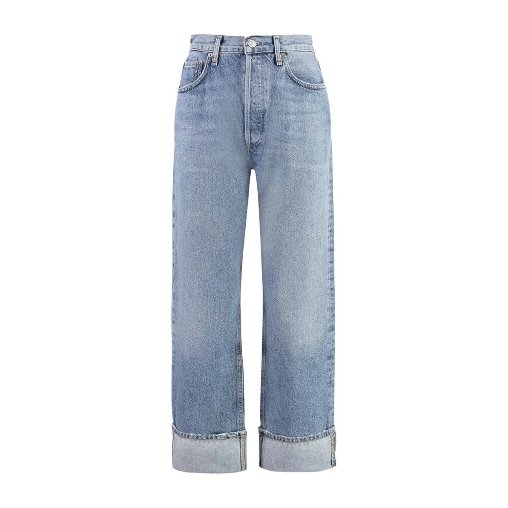 Agolde FRAN LOW SLUNG Light Blue Straight Leg Jeans Color: FORCE